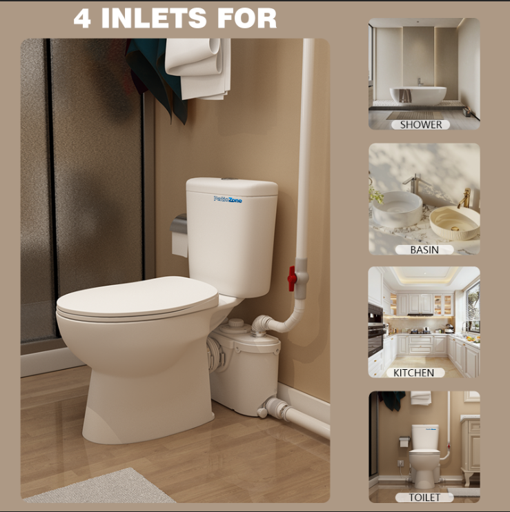 Space-Saving Macerator Toilet with Sewage pump for Restroom MY-FLO500-B PatioZones